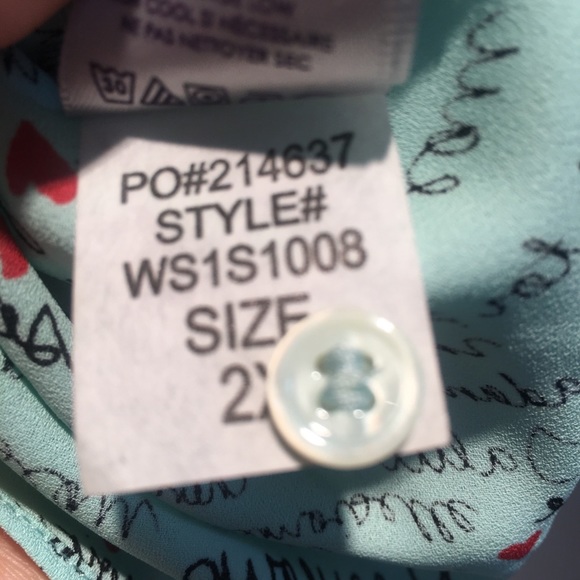 NYDJ, Parisian themed blouse, 2X, light green - Picture 9 of 16